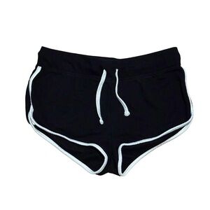 H&M Black Athletic Drawstring Shorts with White Trim